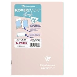 Carnet piqué Koverbook Blush - Rose poudré/Menthe à l'eau - 14,5 x 21 cm - Ligné