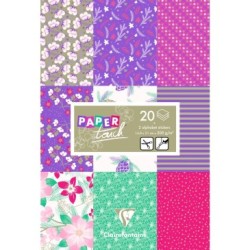 Bloc de papiers imprimés A5 - Hiver floral