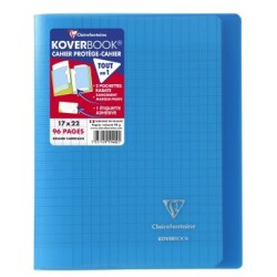 Cahier piqué Koverbook - Bleu - 96 - 17 x 22 cm - Séyès (grands carreaux)