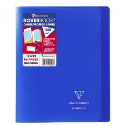 Cahier piqué Koverbook - Bleu marine - 96 - 17 x 22 cm - Séyès (grands carreaux)