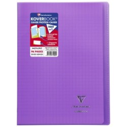 Cahier piqué Koverbook - Violet - 96 - 21 x 29,7 cm - Séyès (grands carreaux)