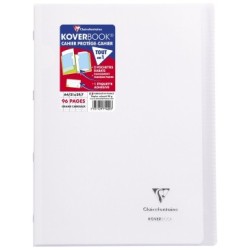 Cahier piqué Koverbook - Incolore - 96 - 21 x 29,7 cm - Séyès (grands carreaux)