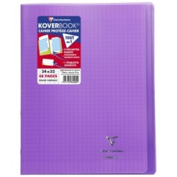 Cahier piqué Koverbook - Violet - 48 - 24 x 32 cm - Séyès (grands carreaux)