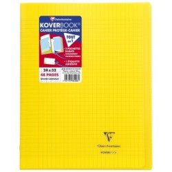 Cahier piqué Koverbook - Jaune - 48 - 24 x 32 cm - Séyès (grands carreaux)