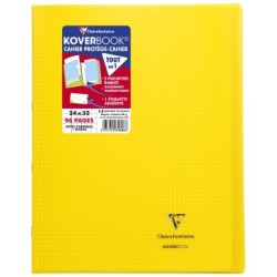 Cahier piqué Koverbook - Jaune - 96 - 24 x 32 cm - 5/5 (petits carreaux)