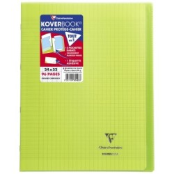 Cahier piqué Koverbook - Vert - 96 - 24 x 32 cm - Séyès (grands carreaux)