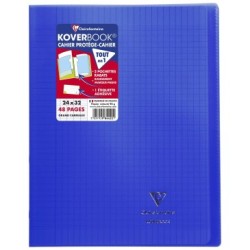 Cahier piqué Koverbook - Bleu marine - 48 - 24 x 32 cm - Séyès (grands carreaux)