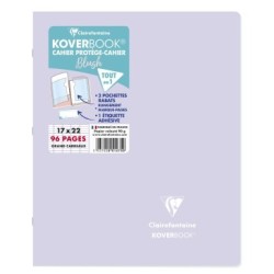 Cahier piqué Koverbook Blush - Lilas/Vert tilleul - 96 - 17 x 22 cm - Séyès (grands carreaux)