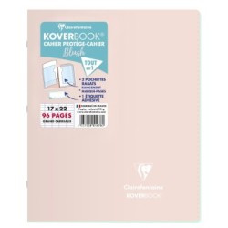 Cahier piqué Koverbook Blush - Rose poudré/Menthe à l'eau - 96 - 17 x 22 cm - Séyès (grands carreaux)