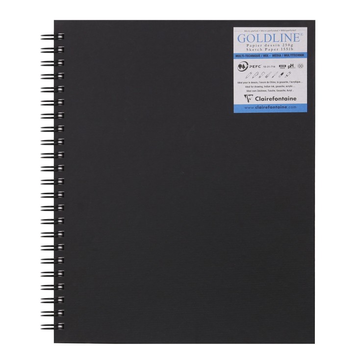 Carnet papier dessin spiralé Goldline 250g