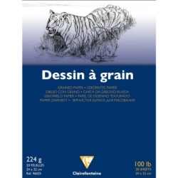 Bloc scolaire Dessin à Grain - 24 x 32 cm - 224 g/m²