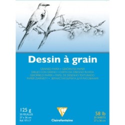 Bloc scolaire Dessin à Grain - 27 x 36 cm - 125 g/m²