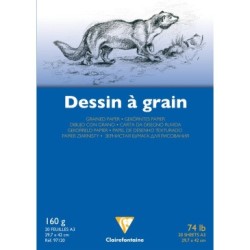 Bloc scolaire Dessin à Grain - 29,7 x 42 cm - 160 g/m²