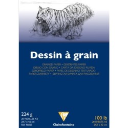 Bloc scolaire Dessin à Grain - 29,7 x 42 cm - 224 g/m²