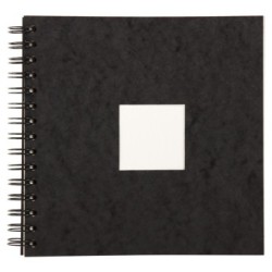 Carnet de voyage papier aquarelle 300g - Noir - 20 x 20 cm