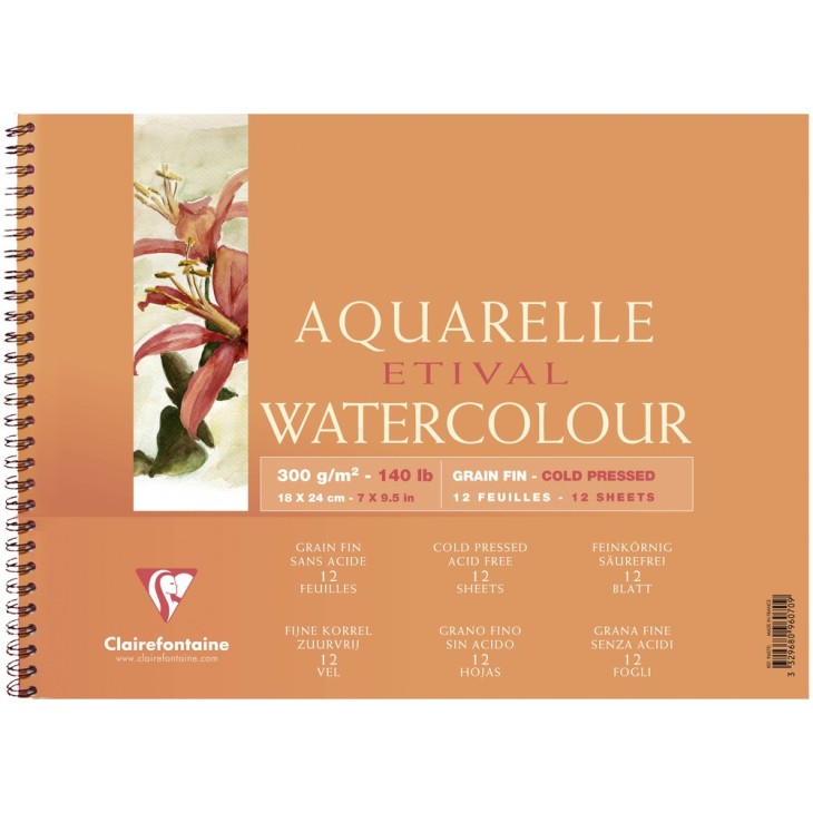 Album papier aquarelle spiralé Etival 300g