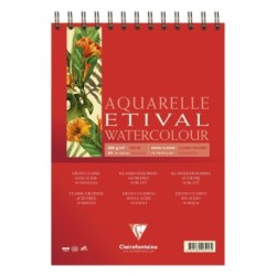 Album papier aquarelle spiralé Etival 300g - Blanc naturel - Grain classic - 21 x 29,7 cm