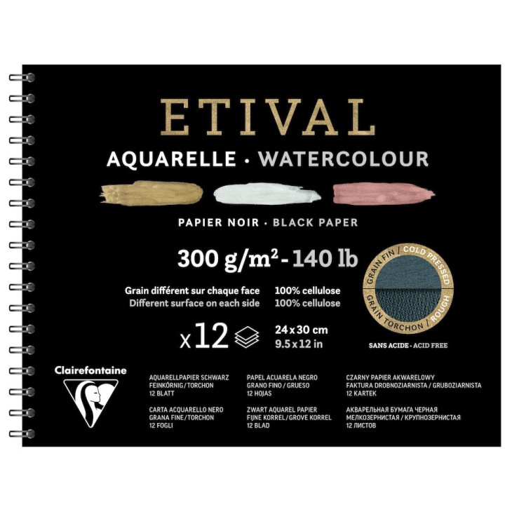 Album papier aquarelle spiralé Etival 300g