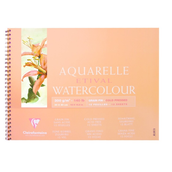 Album papier aquarelle spiralé Etival 300g