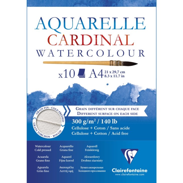 Bloc papier aquarelle Cardinal 300g