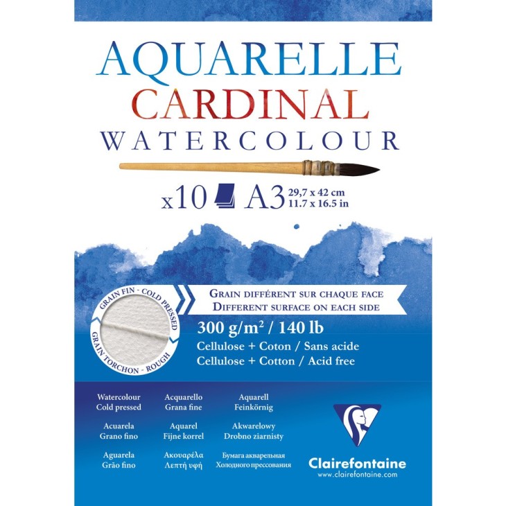 Bloc papier aquarelle Cardinal 300g