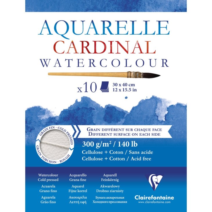 Bloc papier aquarelle Cardinal 300g