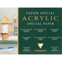 Bloc papier Acrylique 360g - Encollée 4 côtés - 30 x 40 cm - Paysage