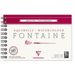 Album papier aquarelle spiralé Fontaine 300g