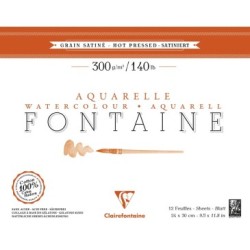 Bloc papier aquarelle encollé 1 côté Fontaine 300g_1