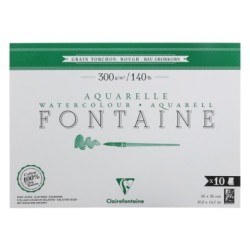 Bloc papier aquarelle encollé 1 côté Fontaine 300g_1