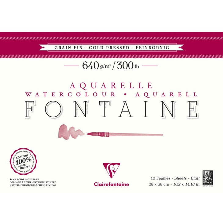 Bloc papier aquarelle Fontaine 640g