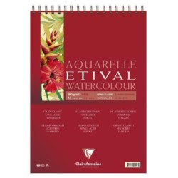 Album papier aquarelle spiralé Etival 200g grain classic - 29,7 x 42 cm