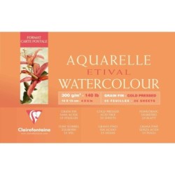 Bloc aquarelle encollé 4 côtés Etival 25 feuilles 300g_1