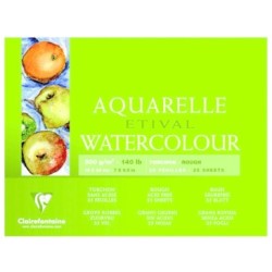 Bloc aquarelle encollé 4 côtés Etival 25 feuilles 300g_1