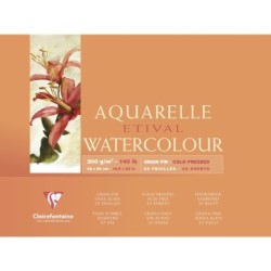 Bloc aquarelle encollé 4 côtés Etival 25 feuilles 300g - Grain fin - 42 x 56 cm