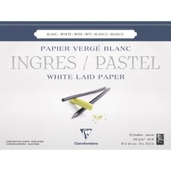 Bloc papier Ingres Pastel 130g blanc - 30 x 40 cm