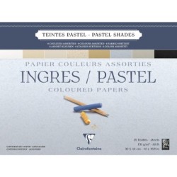 Bloc papier Ingres Pastel 130g assortiment pastel - 30 x 40 cm