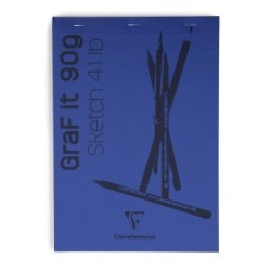 Bloc papier sketch agrafé Graf'IT 90g aléatoire_1