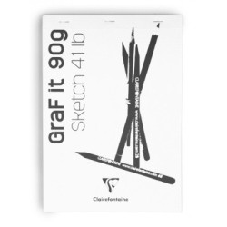 Bloc papier sketch agrafé Graf'IT 90g aléatoire - Agrafée en-tête - 21 x 29,7 cm
