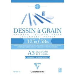 Bloc papier Dessin à Grain encollé - 29,7 x 42 cm - 125 g/m²