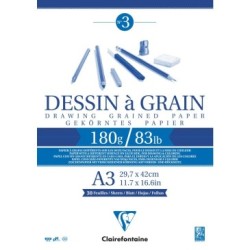 Bloc papier Dessin à Grain encollé - 29,7 x 42 cm - 180 g/m²