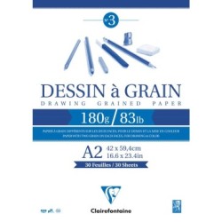 Bloc papier Dessin à Grain encollé - 42 x 59,4 cm - 180 g/m²