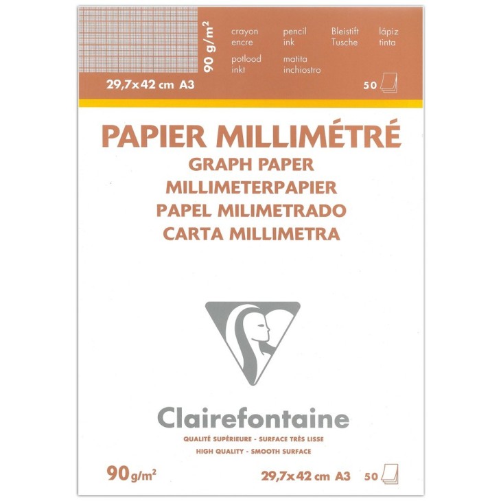 Bloc papier Vélin Milimétré 90g