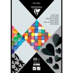 Bloc de papier couleur - Noir - Noir - 21 x 29,7 cm - 120 g/m²