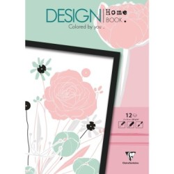 Carnet de coloriage "Design home book" - Fleurs - 21 x 30 cm