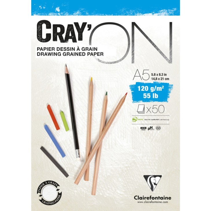 Bloc papier croquis encollé Cray'ON