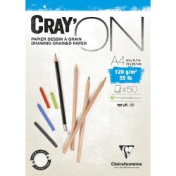 Bloc papier croquis encollé Cray'ON - 21 x 29,7 cm - 120 g/m²