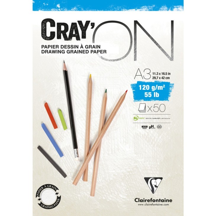 Bloc papier croquis encollé Cray'ON