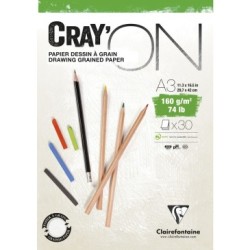 Bloc papier croquis encollé Cray'ON - 29,7 x 42 cm - 160 g/m²