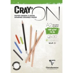 Bloc papier croquis encollé Cray'ON - 42 x 59,4 cm - 160 g/m²